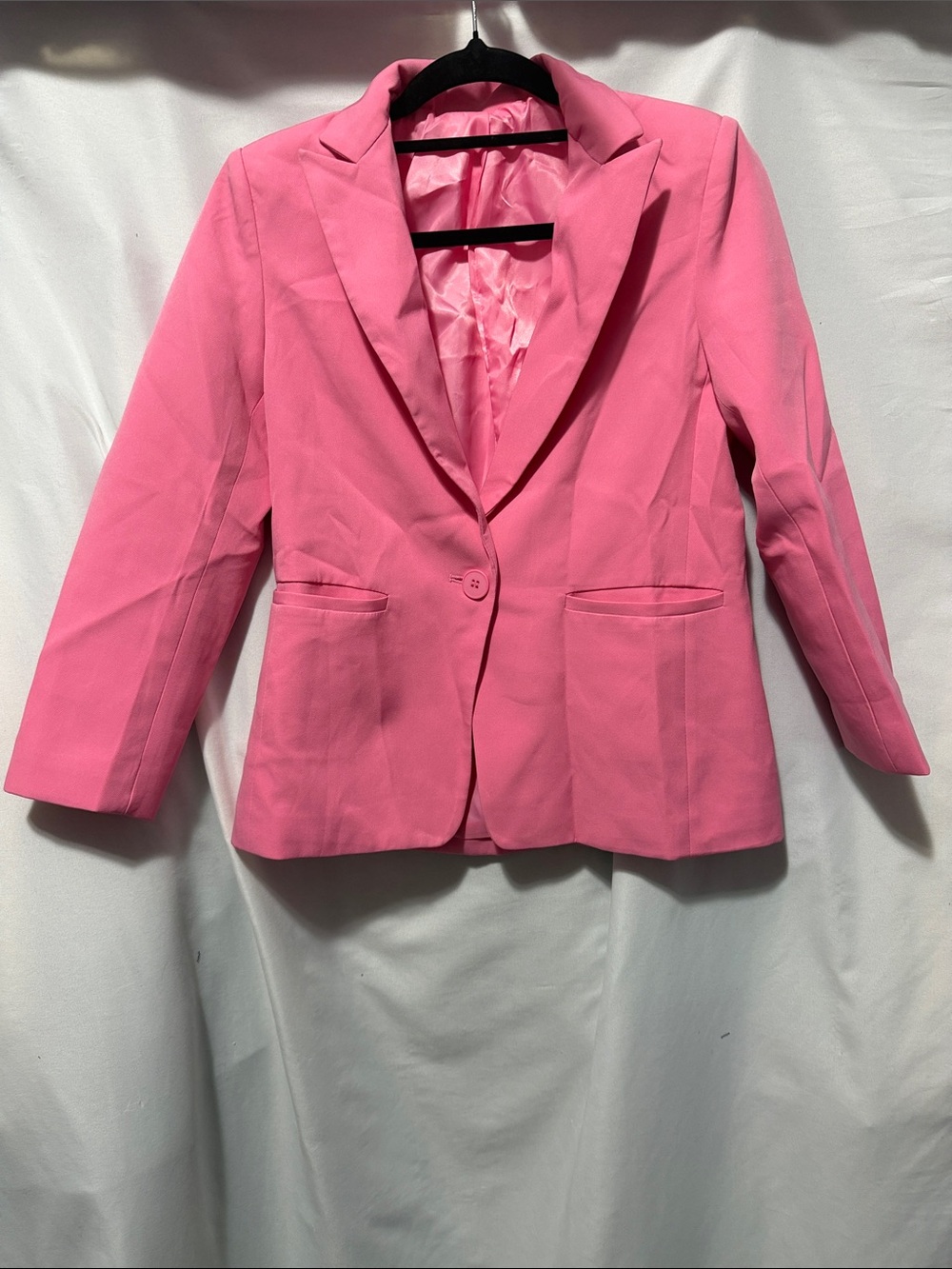 Tailored Pink Single-Button Blazer for Women